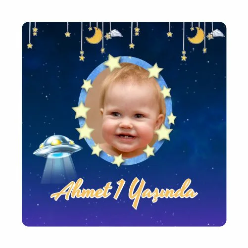 Gezegen Temalı Doğum Günü Magneti